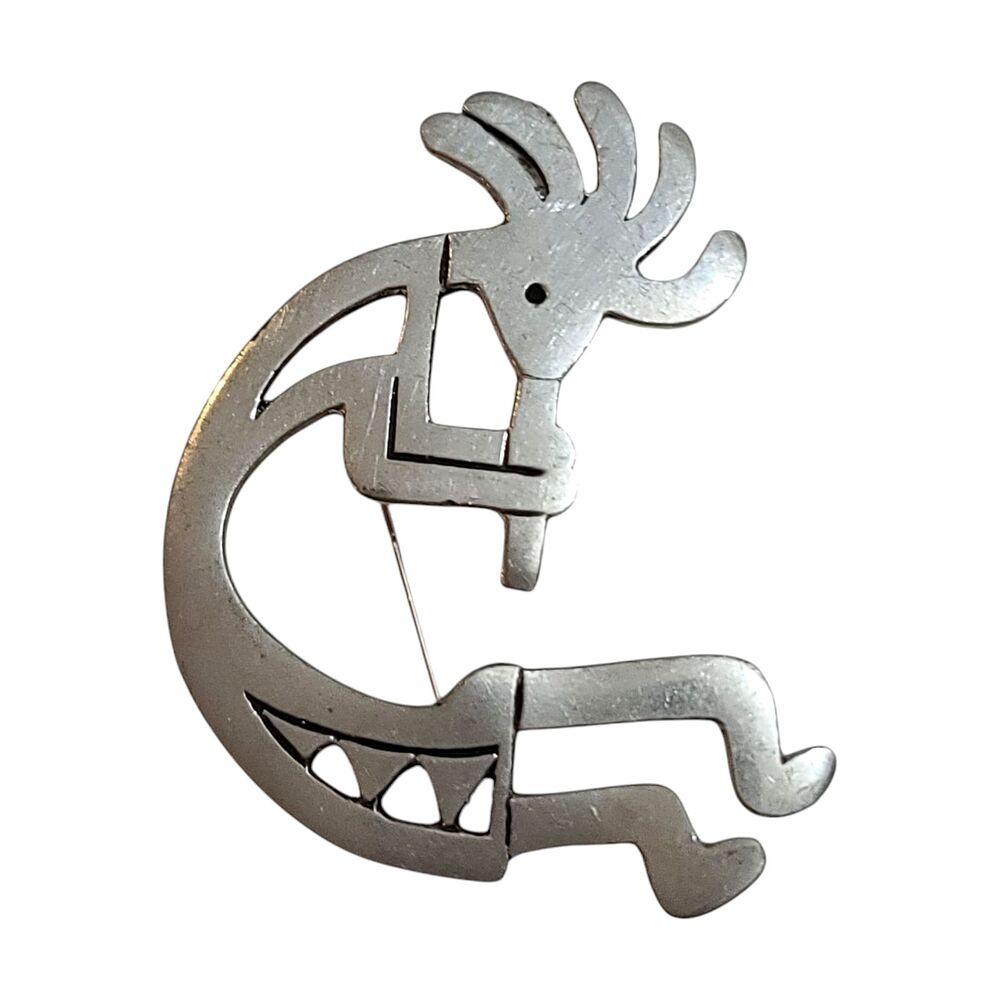 Vintage Metal Aztec Kokopelli Brooch Pin made in Thailand